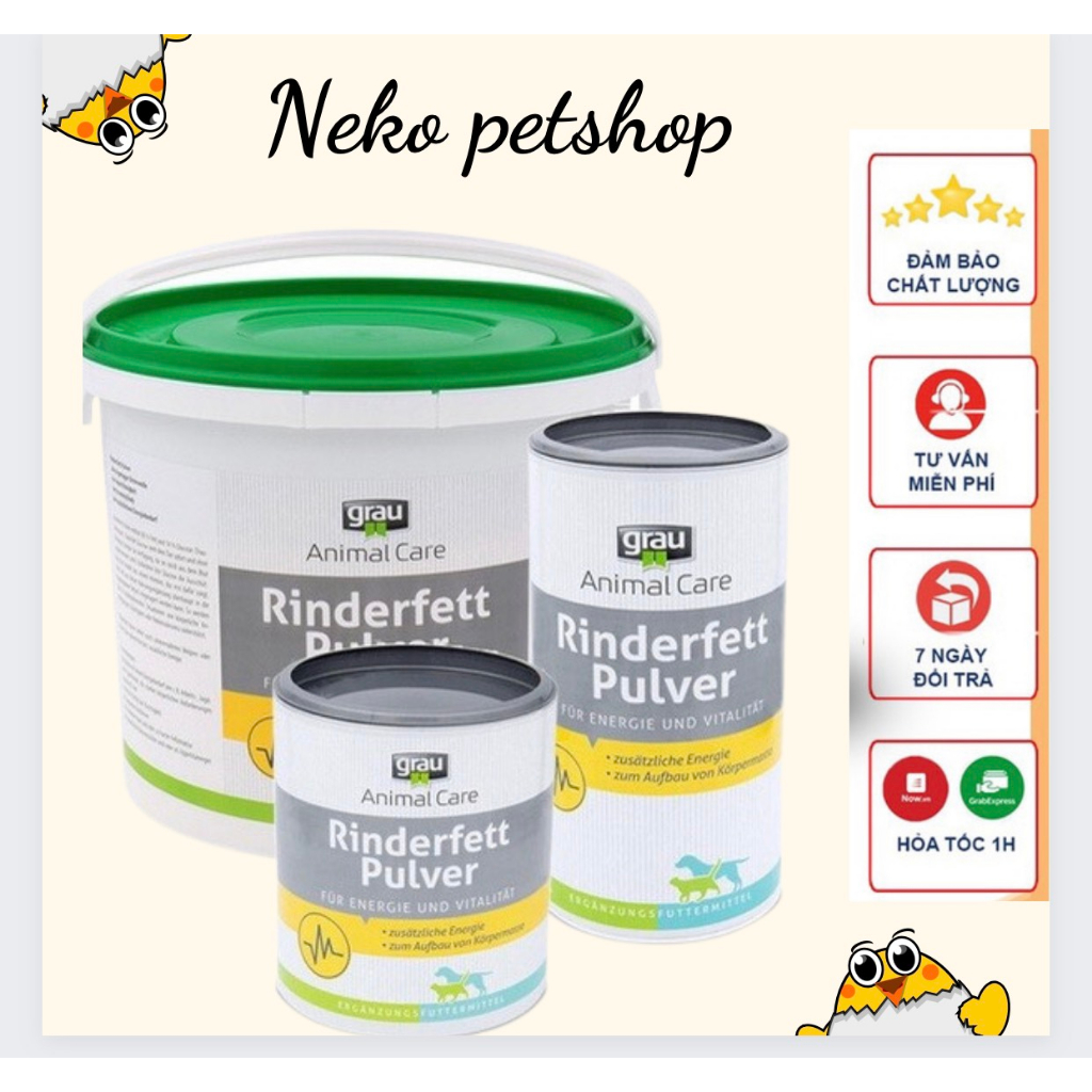 bột tăng nọng cho mèo siêu cấp Mỡ Bò Grau Rinderfett Pulver 100gram