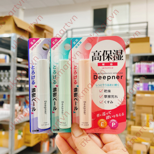 Son Dưỡng Môi Chống Nắng Omi Menturm Deepner Hương Bạc Hà/ Không Mùi/ Dành Cho Da Nhạy Cảm  SPF 20 PA++