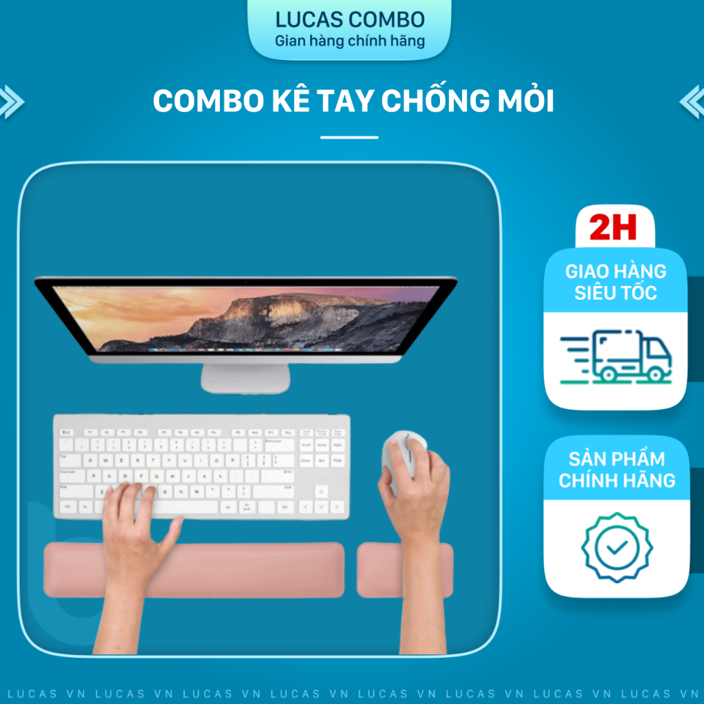 Combo Kê Tay Da Bàn Phím, Chuột Lucas Chống Mỏi Cổ Tay