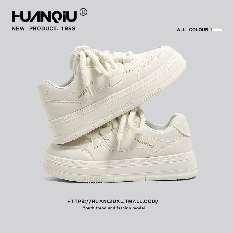 Giày thể thao, giày sneakers HUANQIU cao cấp chính hãng cổ thấp, nâng đế cao 4cm cho nữ