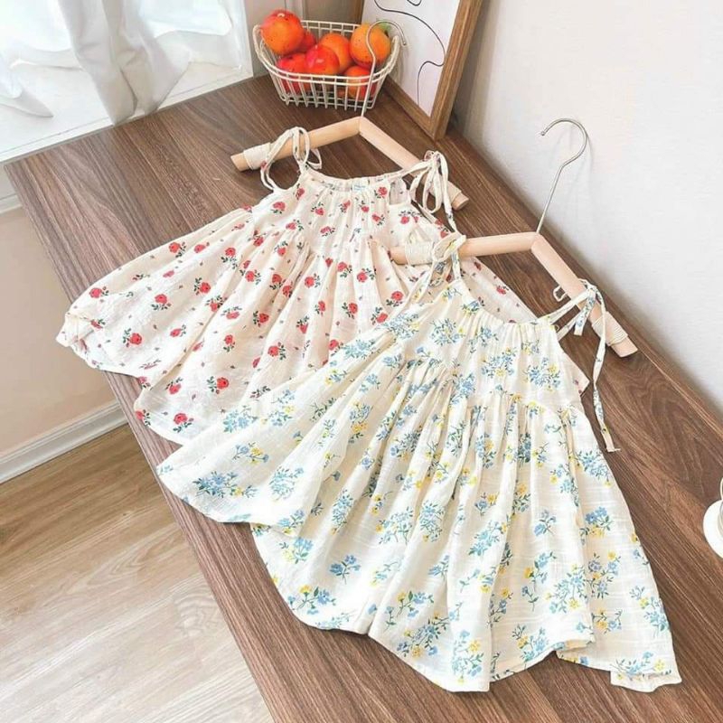 Đầm Bé Gái Hai Dây Mát Mẻ Mùa Hè