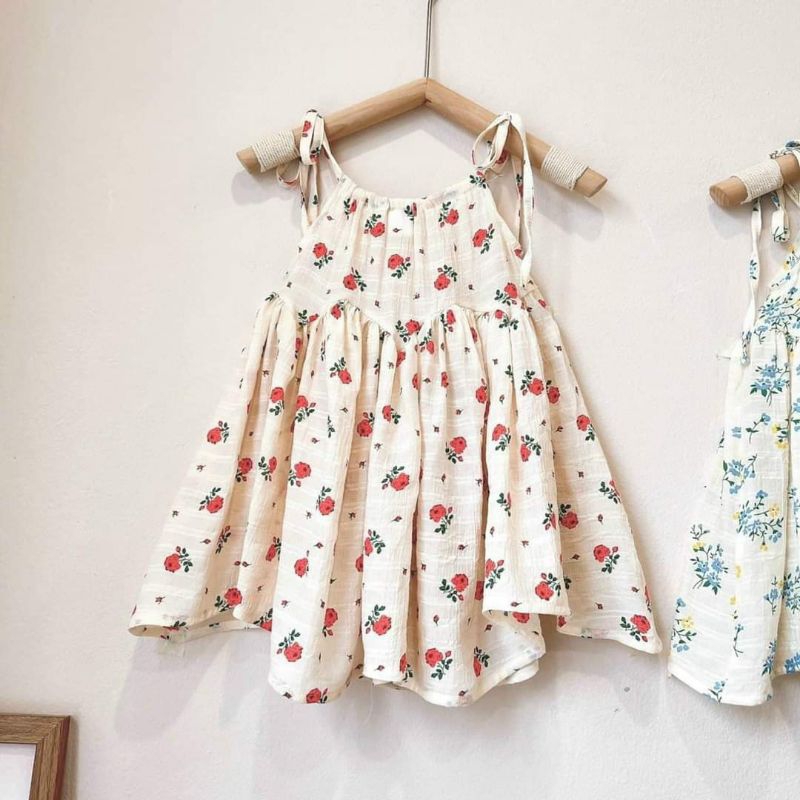 Đầm Bé Gái Hai Dây Mát Mẻ Mùa Hè
