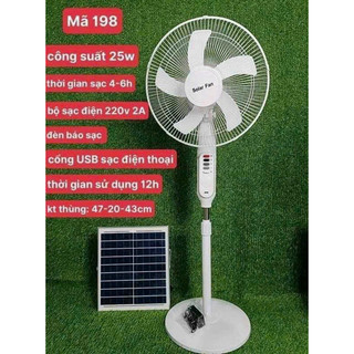 Quạt tích điện năng lượng mặt trời có thể cắm điện trực tiếp