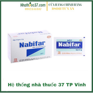 Bột rửa phụ khoa Nabifar - Muối tạo PH Kiềm cho phụ nữ - Hàng chính hãng hộp 10 gói bột để pha