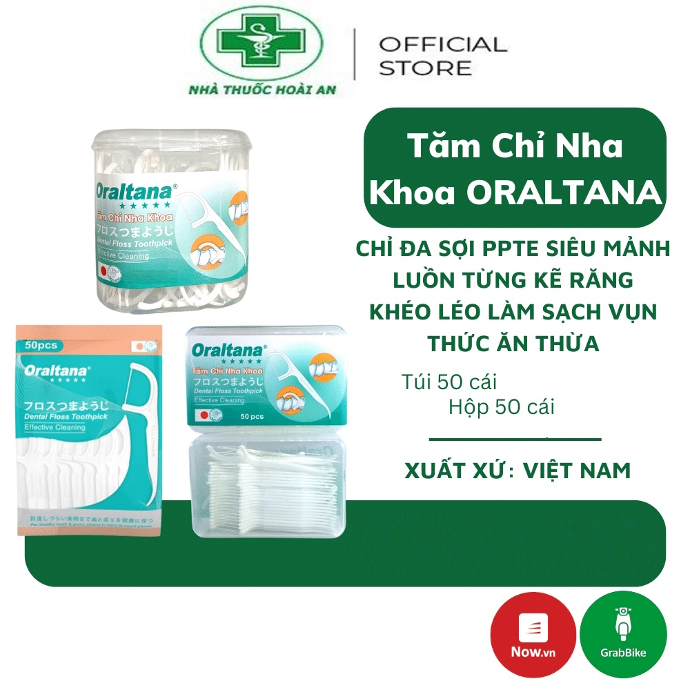 Tăm chỉ nha khoa Oraltana Tanaphar, chỉ đa sợi siêu mảnh chăm sóc răng miệng, làm sạch mảng bám