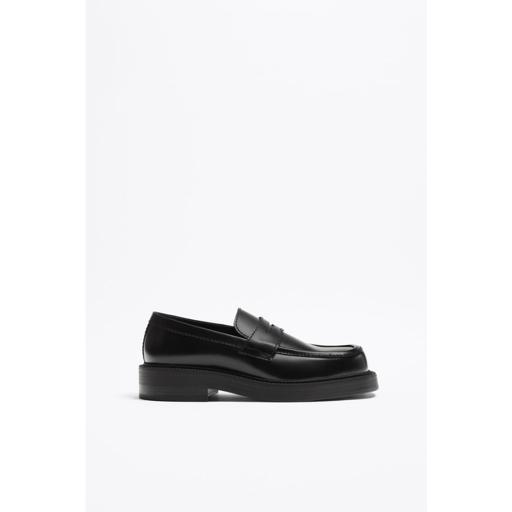 Giày da nam moccasin mũi vuông Zara authentic SQUARE