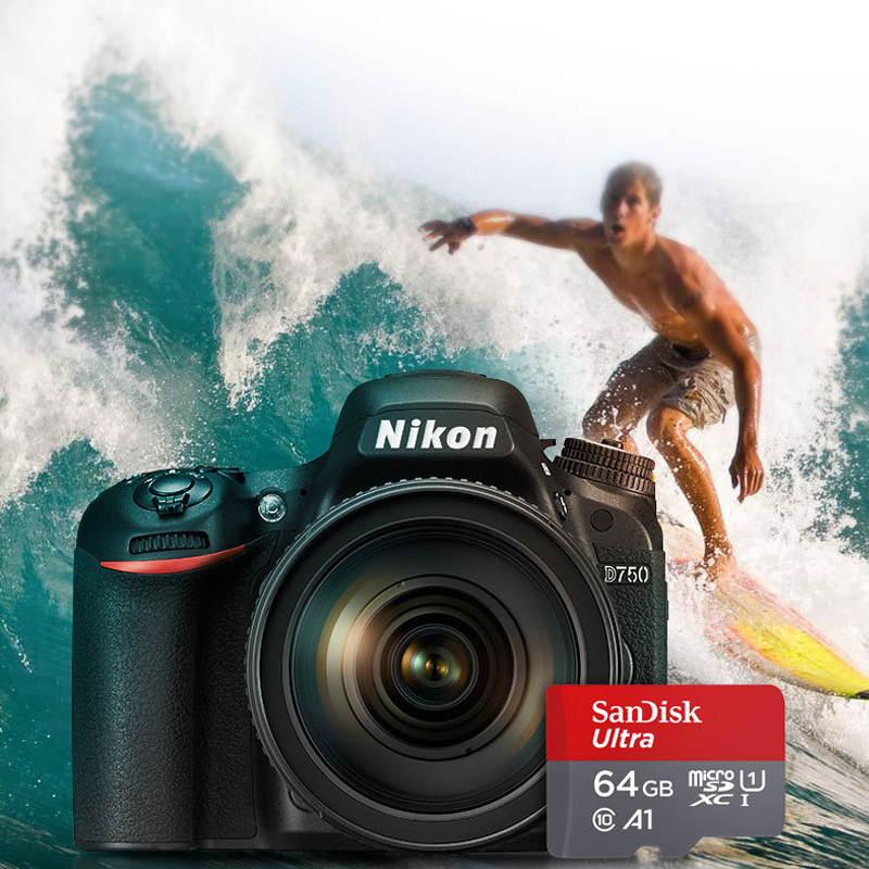 Thẻ nhớ SanDisk Micro 120MB/s 32GB/64GB/128GB Thẻ nhớ SD 256G cho điện thoại di động và máy tính