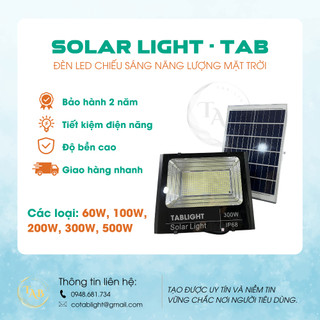 Đèn năng lượng mặt trời 60w 100w 200w 300w 500w siêu sáng, chống nước, tấm pin rời, sáng 10-12h, bảo hành 2 năm