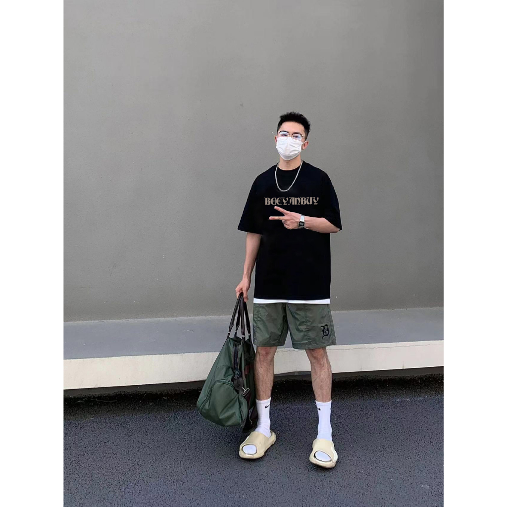 PEAR DODO peardodo Áo thun cổ tròn in họa tiết hip hop thời trang mùa hè