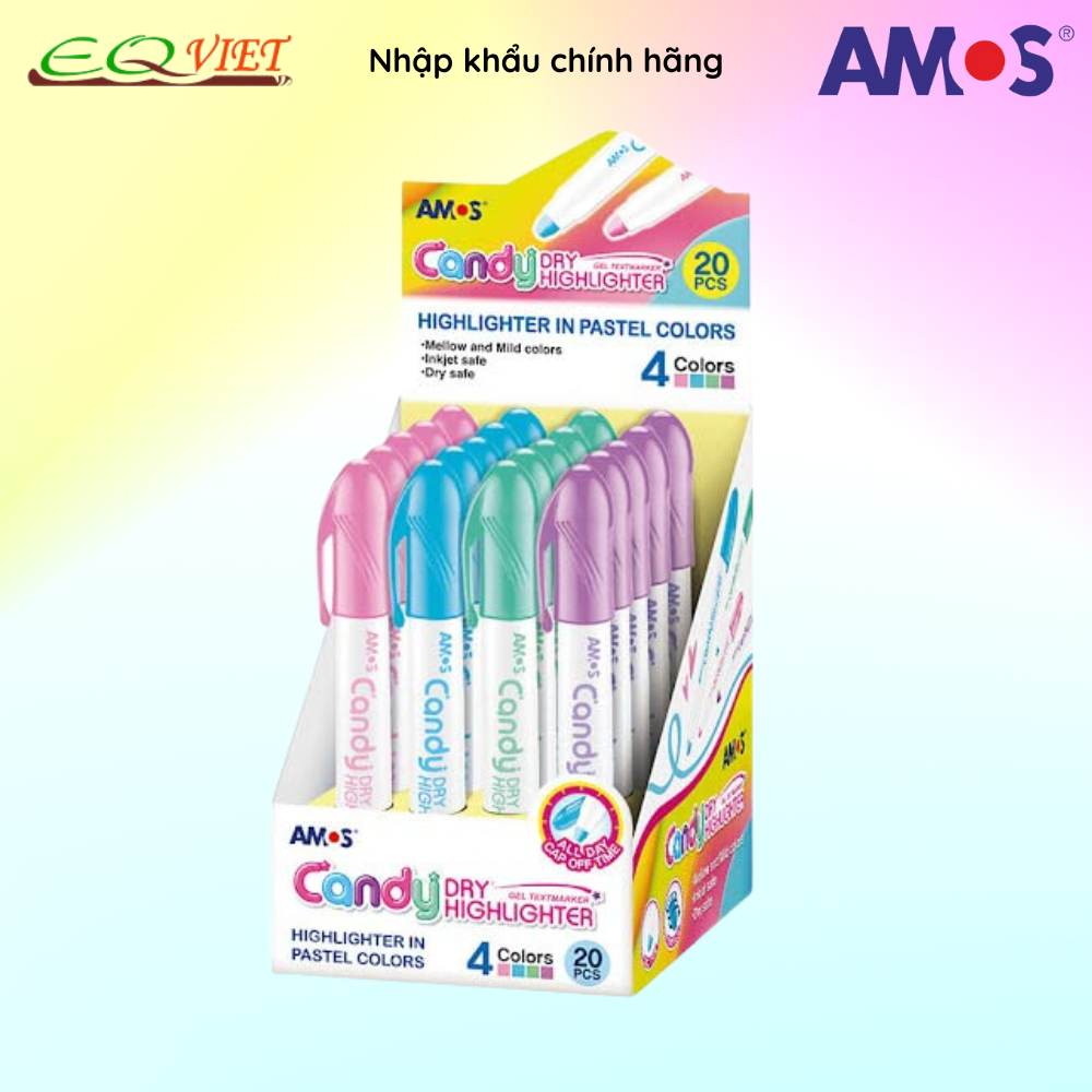 Bút sáp nhớ dòng nhập khẩu Hàn Quốc AMOS Candy Dry Highlighter HLC20DP