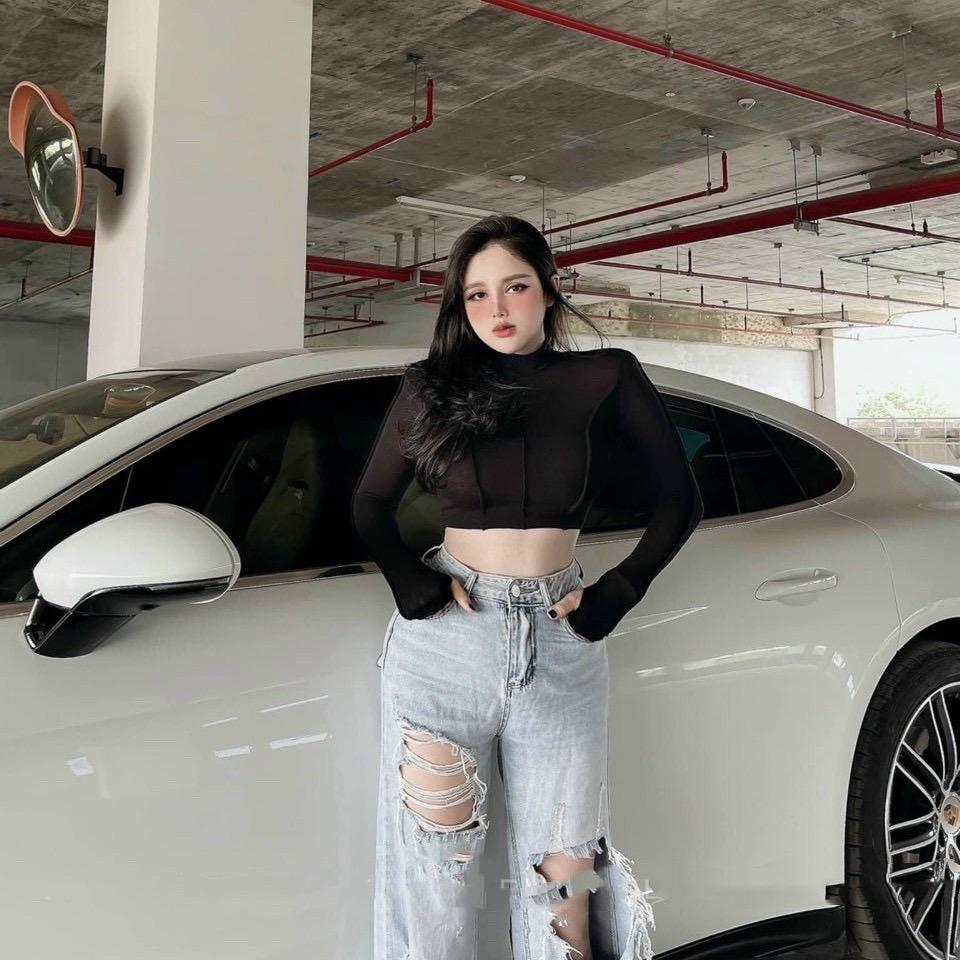 Áo Thun Cổ Cao Tay Dài Croptop ôm sát, Nga Tây Boutique, ND61