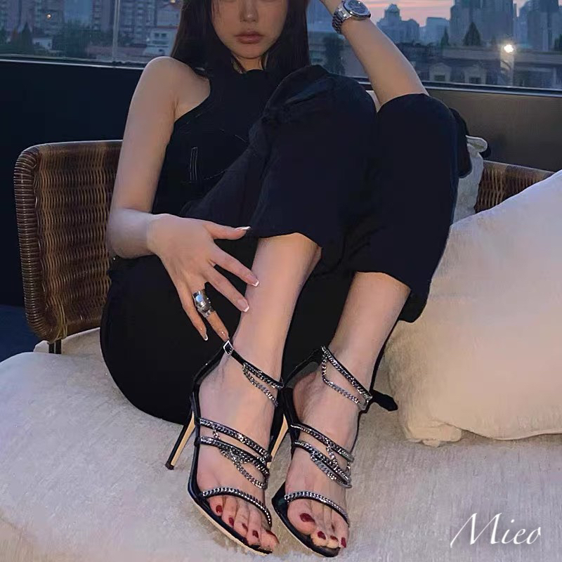 Sandal cao gót quai xích qccc fullbox