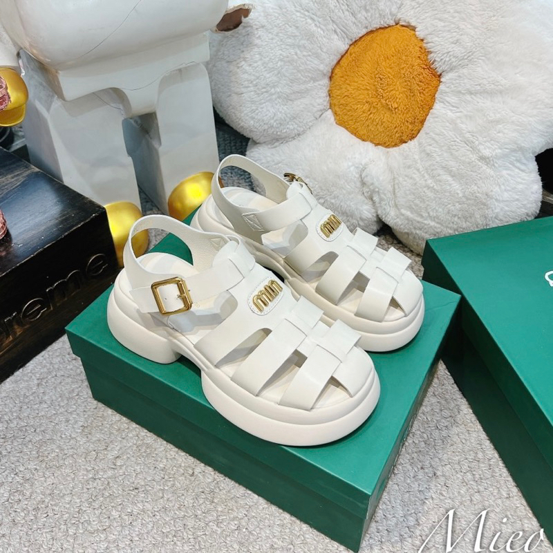 Sandal rọ miumiu qbeyral nâng đế fullbox