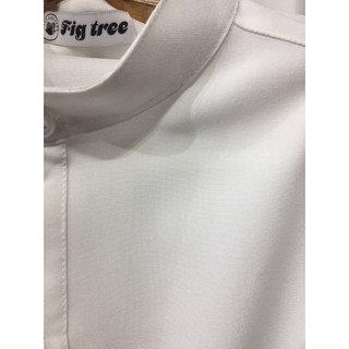 Áo Sơ Mi Cặp Fig Tree Màu Trắng Cổ Trụ, Hàng thiết kế, đồ đôi chất cotton ford dày dặn, size đến 110