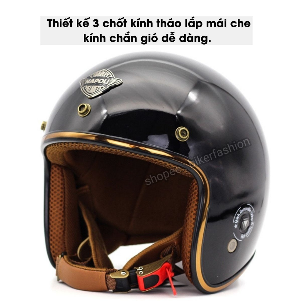 Mũ bảo hiểm 3/4 Napoli Sh Ruby New