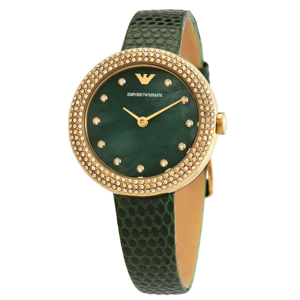 Đồng hồ nữ Emporio Armani Rosa Quartz Crystal Green Dial for Ladies