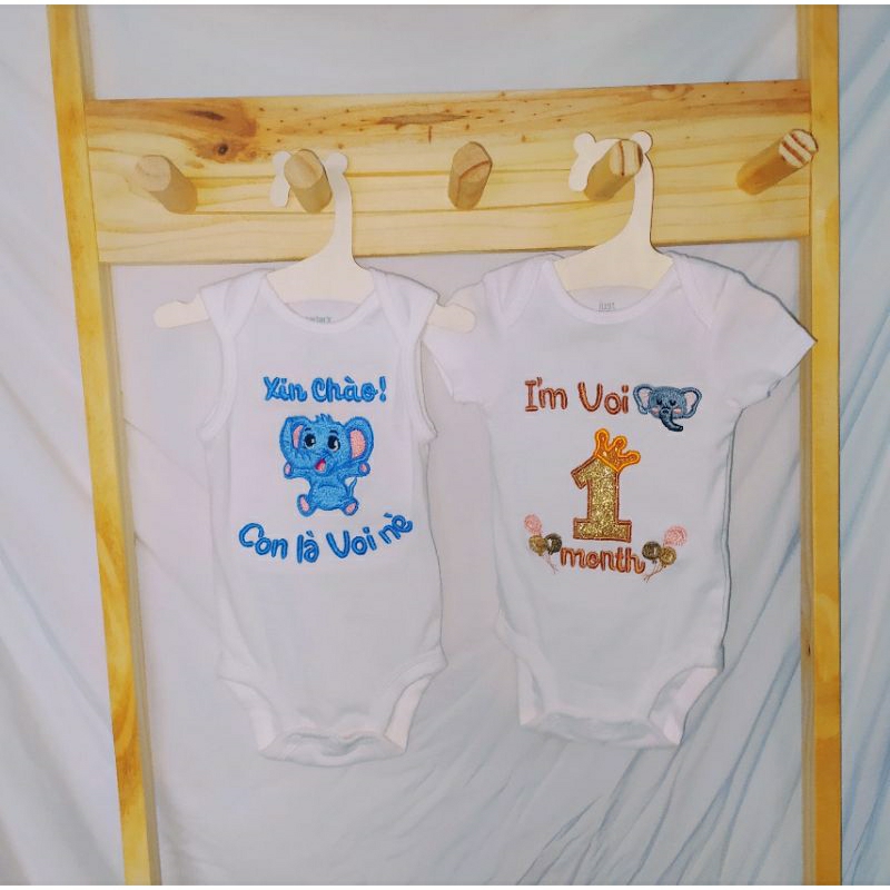 Body chip cotton trắng trơn thêu cho bé gái/bé trai. Inbox shop gửi thêm file icon thêu hoặc mẫu của b