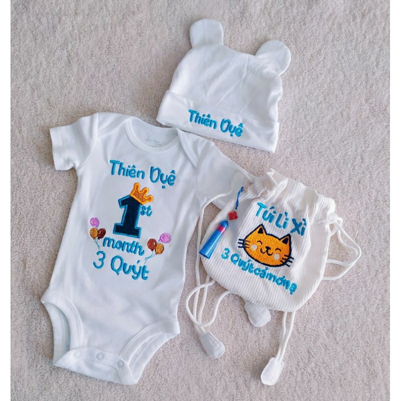 Body chip cotton trắng trơn thêu cho bé gái/bé trai. Inbox shop gửi thêm file icon thêu hoặc mẫu của b