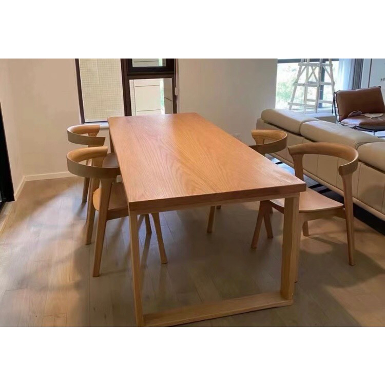 Bộ bàn làm việc, Bàn ăn chân gỗ tự nhiên