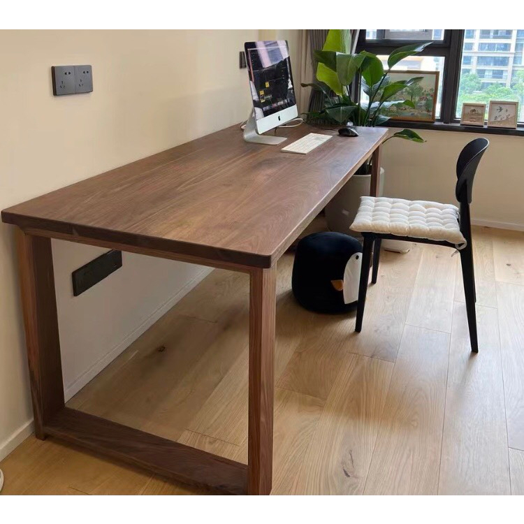 Bộ bàn làm việc, Bàn ăn chân gỗ tự nhiên