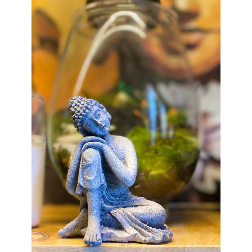 Tượng Phật An Nhiên Giả Đá size Trung - Cao 11cm