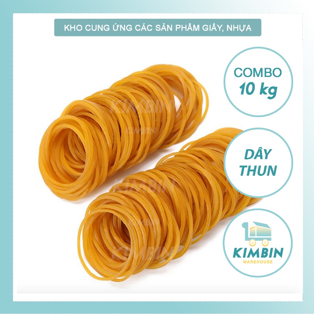 [Combo: 1kg] Dây thun vàng, nhỏ, trung, lớn - KIMBIN