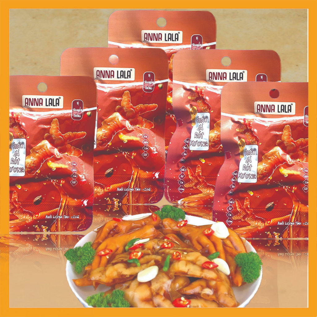 ComBo 5 Chân Gà Rút Xương Anna Lala-Chân gà rút xương cay siêu ngon Anna Lala gói 26g