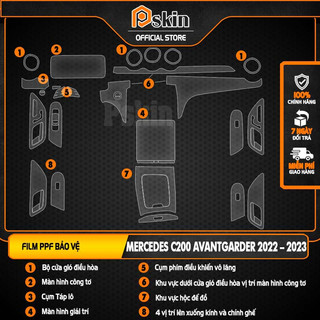 Dán PPF nội thất ô tô Mercedes C200 2022-2023 Avantgader chống xước, che mờ vết xước.