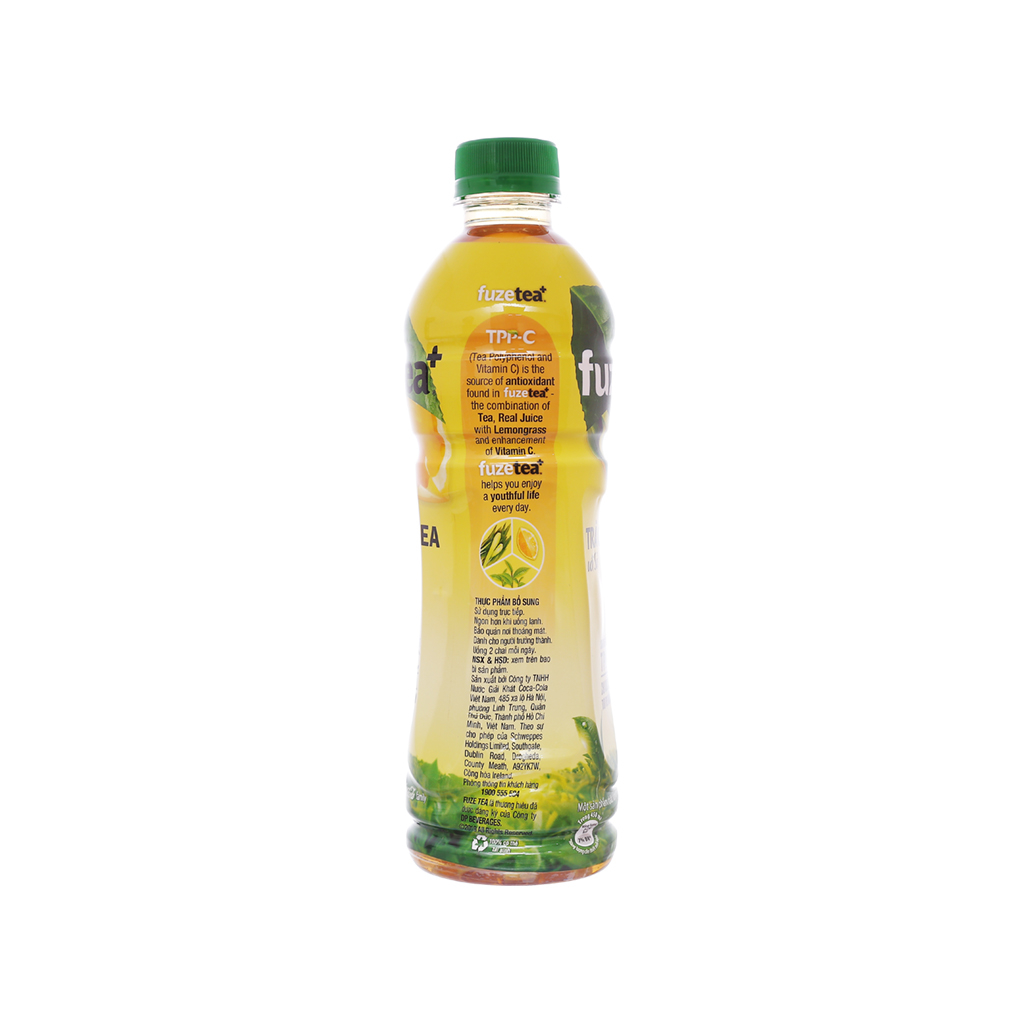 Thùng 24 chai nước trà FUZE TEA+ chanh sả 450ml / Lốc 6 chai nước trà FUZE TEA chanh sả 450ml