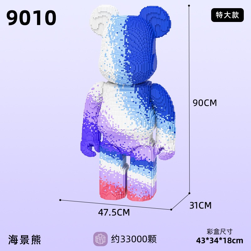 Xếp hình le.go bearbrick messi 90cm ô chữ bóng rổ Đồ chơi lắp ráp nano 3d  bear bricK cho bé