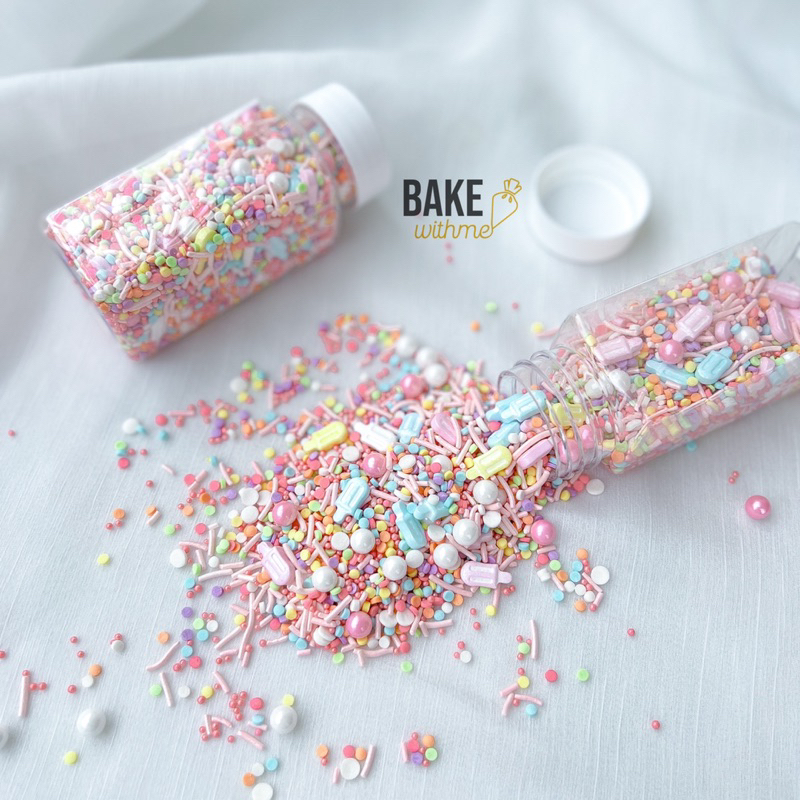 Kẹo trang trí, kẹo bi đường, cốm trang trí que kem nhiều màu để trang trí bánh kem, bánh sinh nhật
