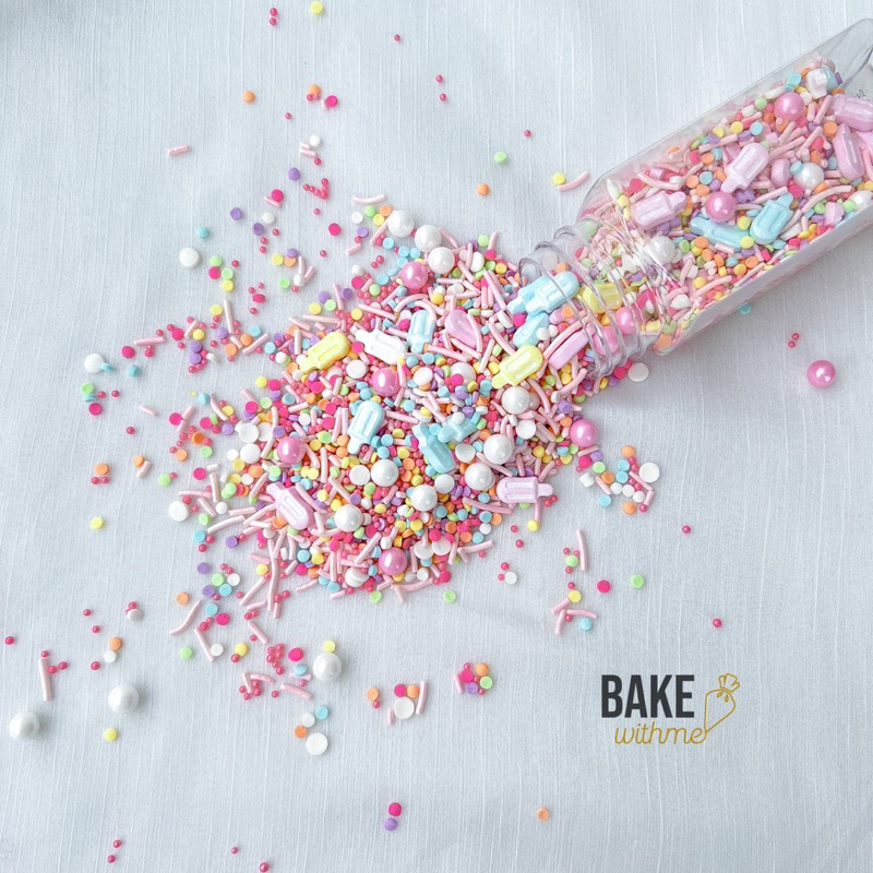 Kẹo trang trí, kẹo bi đường, cốm trang trí que kem nhiều màu để trang trí bánh kem, bánh sinh nhật