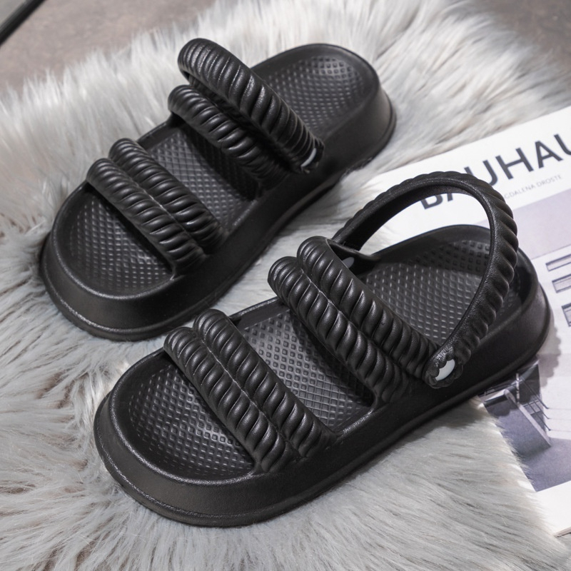 Dép sandal - Dép quai hậu nữ thiết kế dây xoắn đơn giản hót 2023