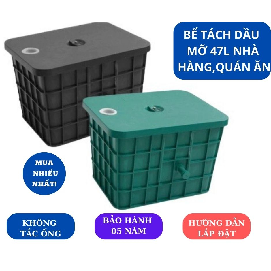 BỂ TÁCH DẦU MỠ NHÀ HÀNG, QUÁN ĂN LOẠI 47L BỀN - RẺ - ĐẸP
