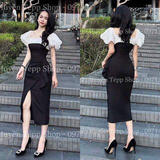 ĐẦM MIDI BẸT VAI XẺ ĐÙI