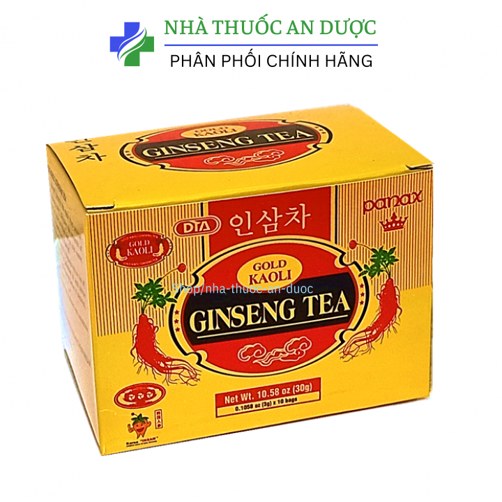 Trà nhân sâm Gold Kaoli Ginseng Tea Hộp 10 gói tăng cường sức khỏe - Nguyên liệu nhập khẩu Hàn Quốc