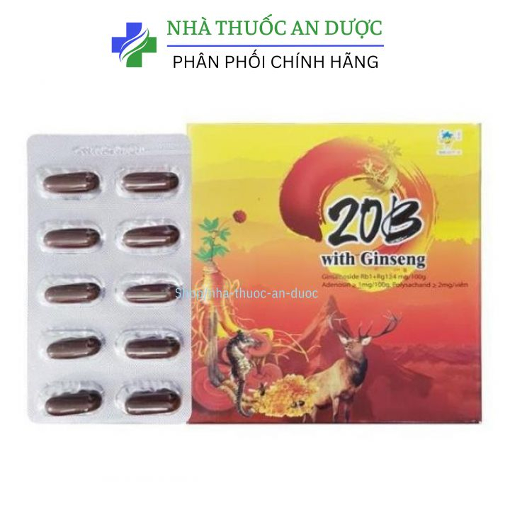 Viên uống bồi bổ cơ thể Vitamin 20B Ginseng giúp ăn ngon ngủ tốt, phục hồi cơ thể, bổ sung vitamin cho cơ thể  - Hộp 100