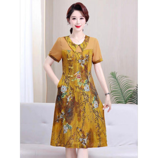 Váy đầm trung niên dự tiệc cho mẹ phối đổ độc đáo, thời trang trung niên cao tuổi Sully, ĐTN cao cấp