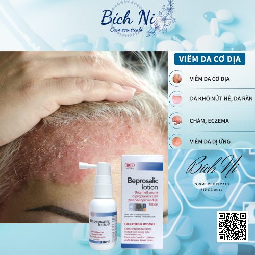 Beprosalic Lotion 30 ml chai xịt  giảm Chàm, Vảy nến, Nấm da đầu - Mỹ phẩm chính hãng Hoe.