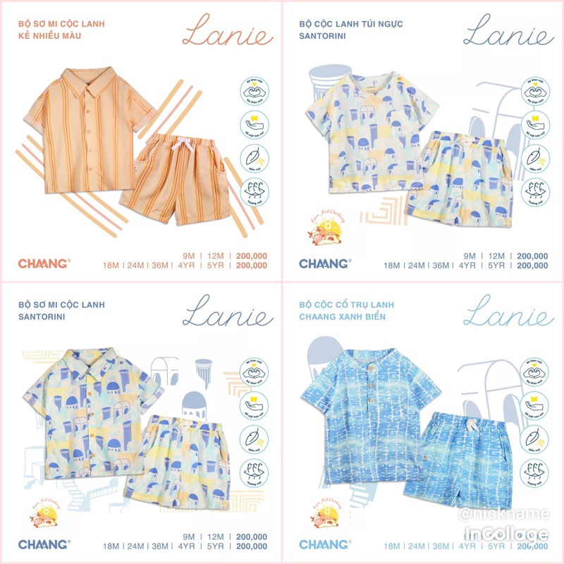 Chaang bộ quần áo lanh bé trai SS2023D04