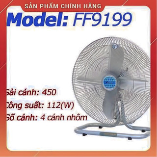 [FreeShip] Quạt sàn ChingHai - FF-9199, cánh kim loại 450, quạt chân quỳ công nghiệp Đài Loan Huy Anh
