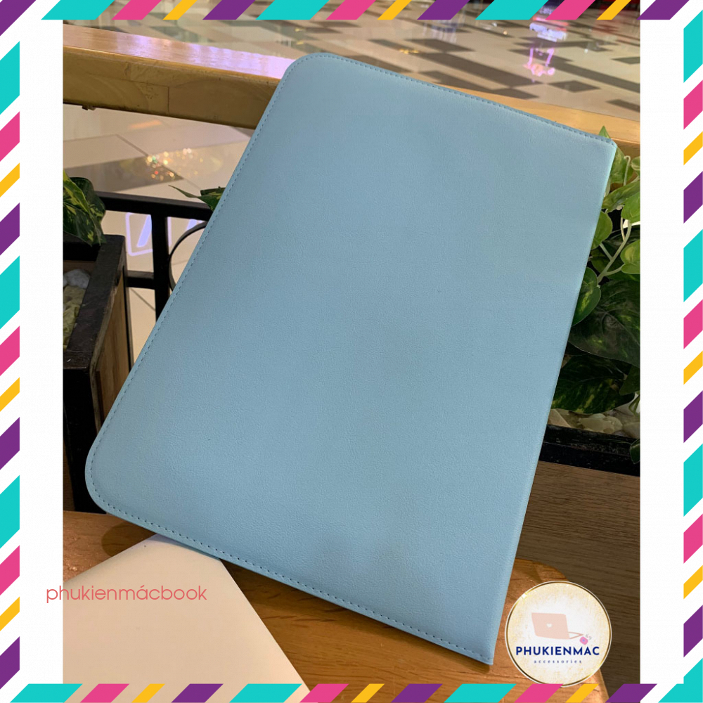 Túi đựng Laptop Macbook 13/14 inch chất liệu Da PU Mềm màu Xanh đa công dụng | BigBuy360 - bigbuy360.vn