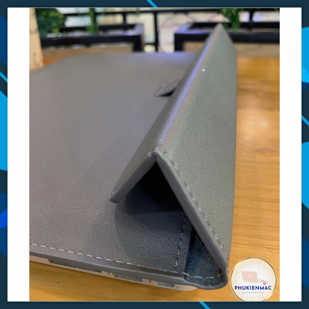 Túi đựng Laptop Macbook 13/14 inch chất liệu Da PU Mềm màu Xám đa công dụng | BigBuy360 - bigbuy360.vn