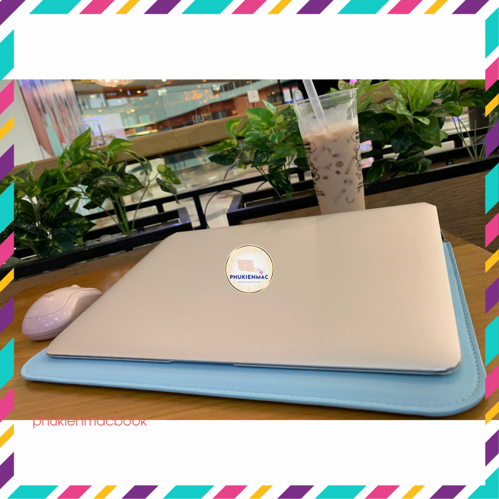Túi đựng Laptop Macbook 13/14 inch chất liệu Da PU Mềm màu Xanh đa công dụng | BigBuy360 - bigbuy360.vn