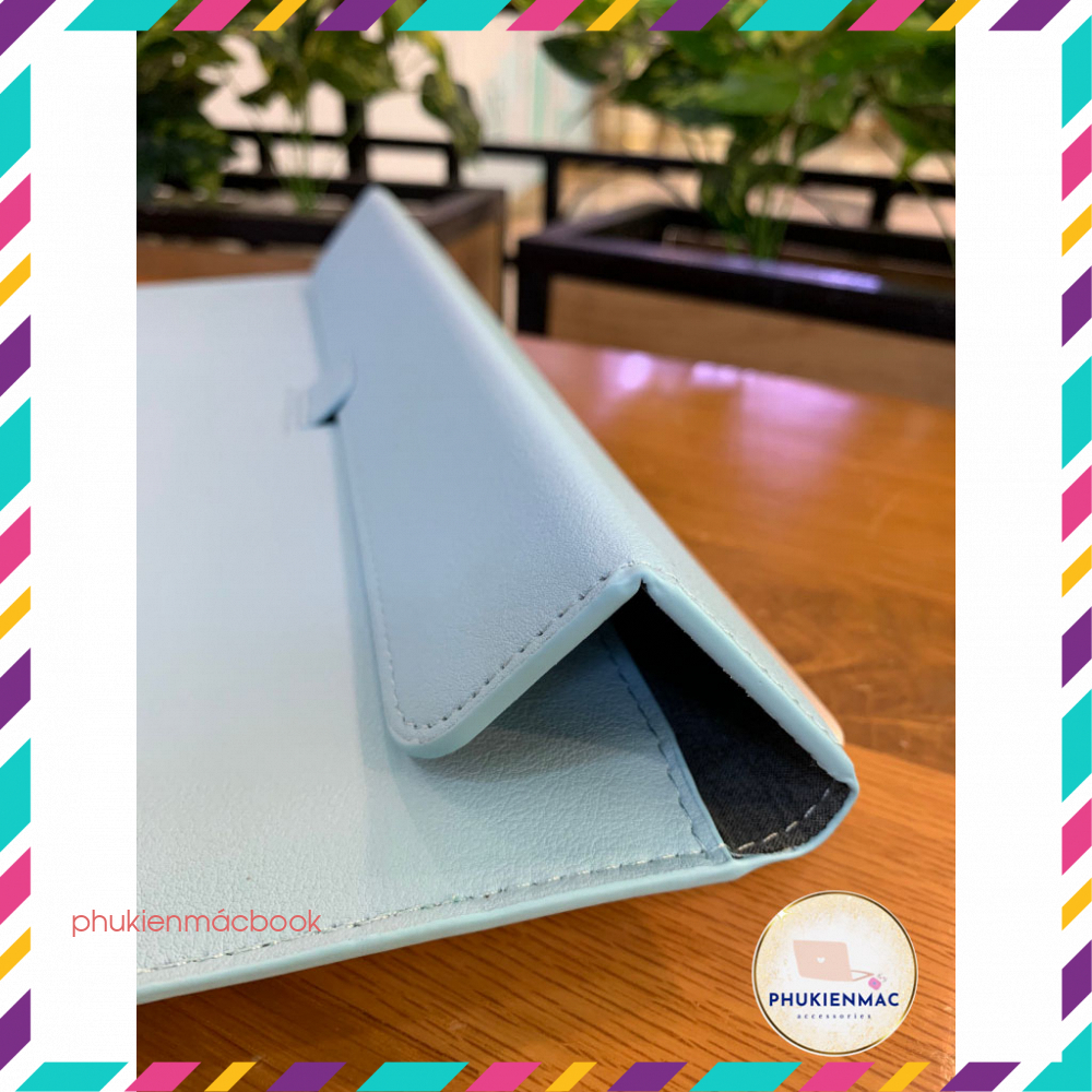 Túi đựng Laptop Macbook 13/14 inch chất liệu Da PU Mềm màu Xanh đa công dụng | BigBuy360 - bigbuy360.vn