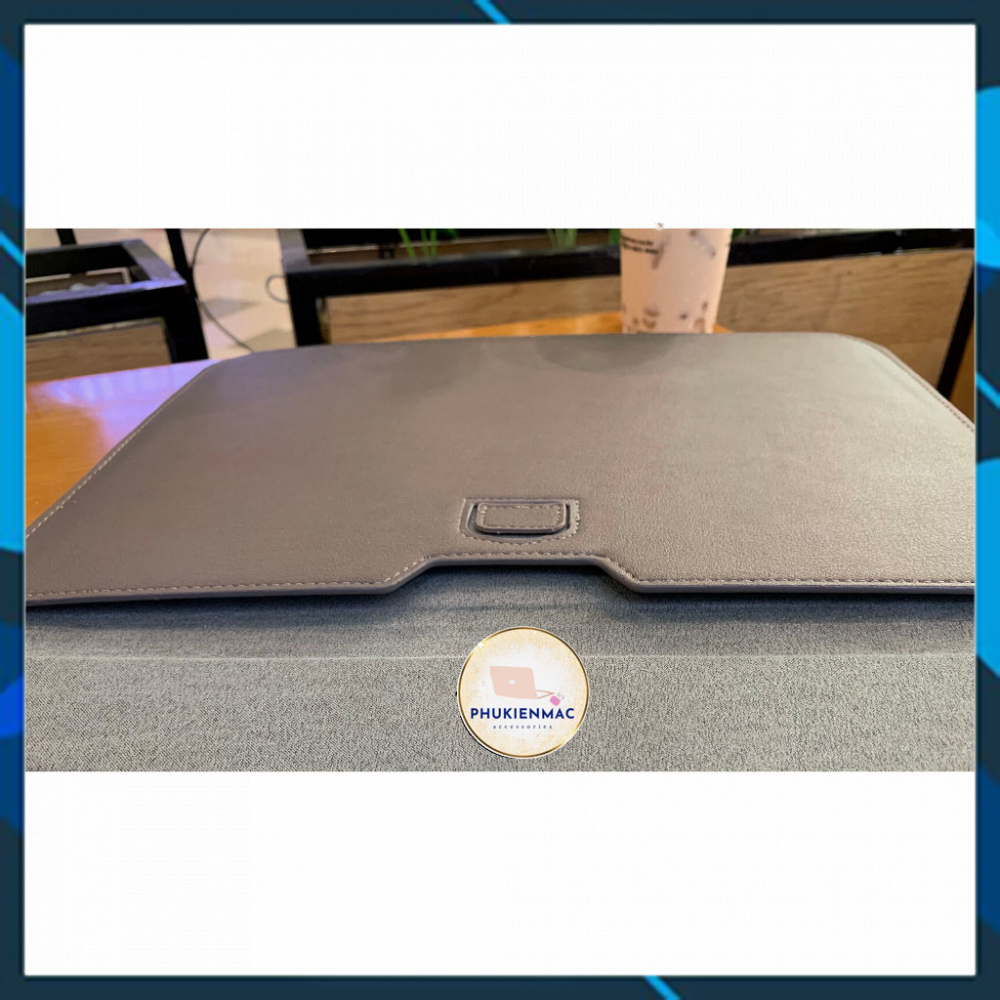 Túi đựng Laptop Macbook 13/14 inch chất liệu Da PU Mềm màu Xám đa công dụng | BigBuy360 - bigbuy360.vn