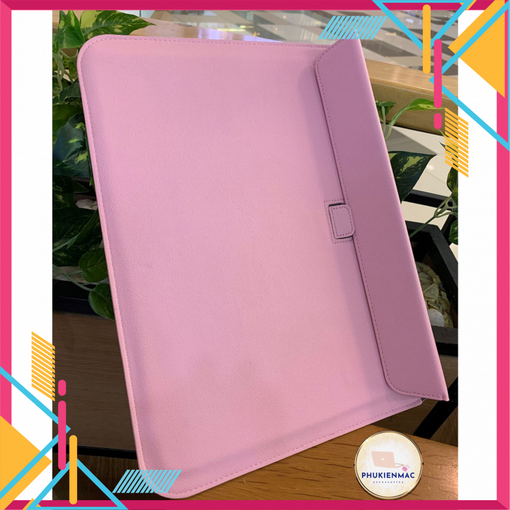 Túi đựng Laptop Macbook 13/14 inch chất liệu Da PU Mềm màu hồng phấn đa công dụng | BigBuy360 - bigbuy360.vn