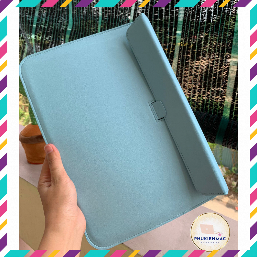 Túi đựng Laptop Macbook 13/14 inch chất liệu Da PU Mềm màu Xanh đa công dụng | BigBuy360 - bigbuy360.vn