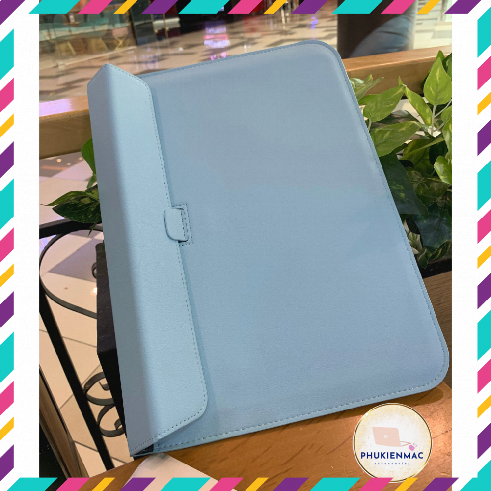 Túi đựng Laptop Macbook 13/14 inch chất liệu Da PU Mềm màu Xanh đa công dụng | BigBuy360 - bigbuy360.vn