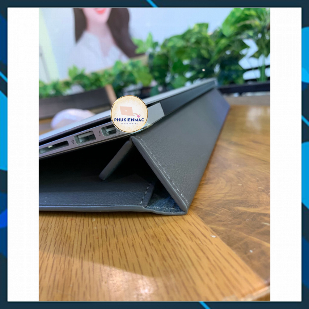 Túi đựng Laptop Macbook 13/14 inch chất liệu Da PU Mềm màu Xám đa công dụng | BigBuy360 - bigbuy360.vn